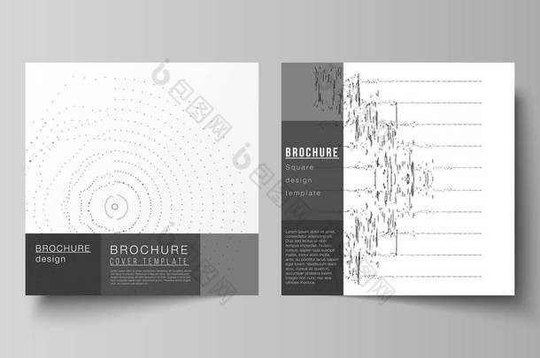 两个方形格式的最小矢量插图布局涵盖了小册