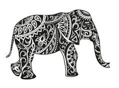 民族装饰的大象