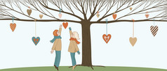 心悬在爱情树下的男孩和女孩