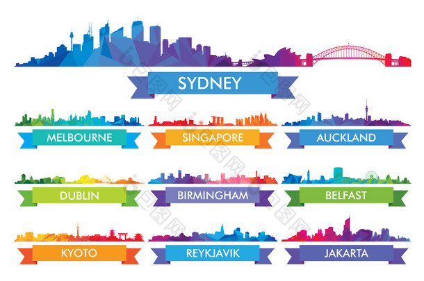 <strong>缤纷多彩</strong>的城市天际线澳大利亚和岛屿国家