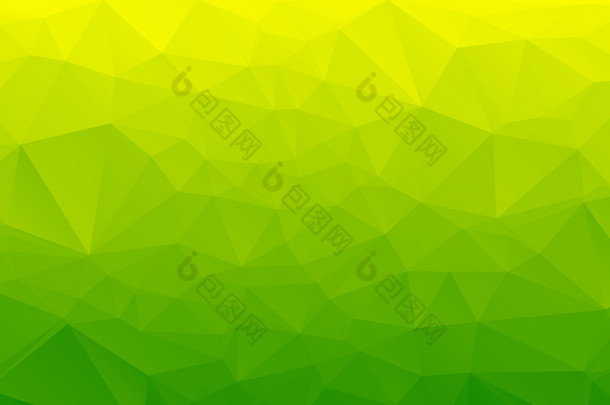 色调的绿色抽象多边形的几何背景。低聚. 