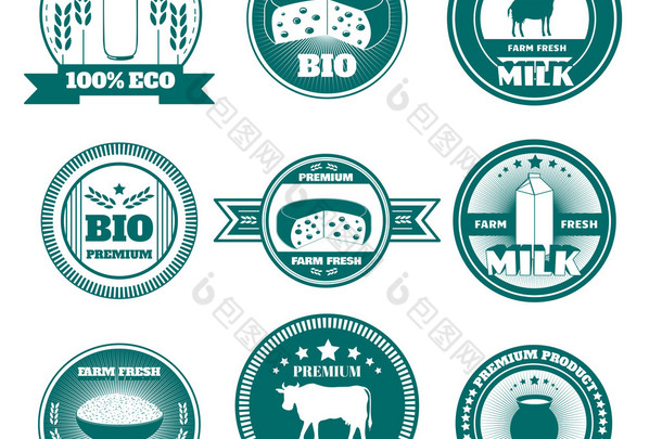 生态农场牛奶乳制品标志
