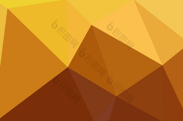 橙色的多边形图案，组成三角形和梯度，在折纸风格背景.