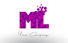 紫色泡沫质地毫升 M L 点字母徽标.