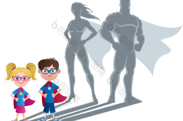 孩子们的超级英雄概念