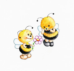 两个蜜蜂坠入爱河