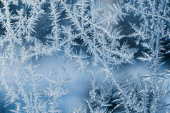 冻结窗口中的冰冻图案为宏。冬季背景