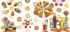 五颜六色的食物横幅图