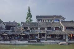 中国西塘古镇的水景