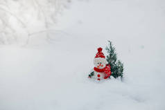 冬天的场景, 圣诞树和雪人