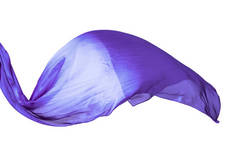 平滑紫色透明布隔离在白色背景上.