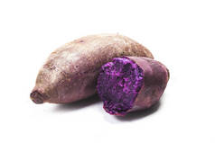 白色底部烤紫色红薯