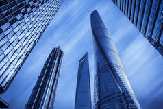 上海市金融区的城市建筑摩天大楼