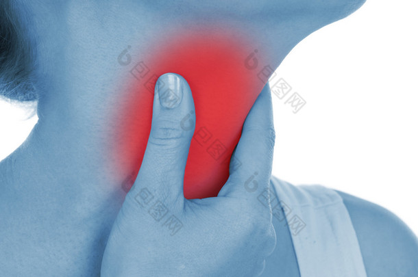喉咙痛，显示红色，保持<strong>双手</strong>