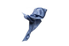 飘逸的蓝色丝巾，白色背景隔离. 