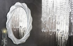 水晶史特劳斯灯椭圆形镜子现代装饰