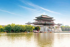 紫云塔始建于公元727年，是中国西安大同工业园的主要建筑.