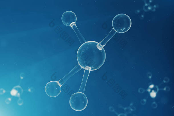 分子, <strong>原子</strong>免费植物。横幅或传单的医学背景。分子结构在<strong>原子</strong>水平上。3d 插图