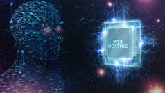 Web Hosting 。为网站提供存储空间和访问的活动。商业、现代技术、互联网和联网概念. 