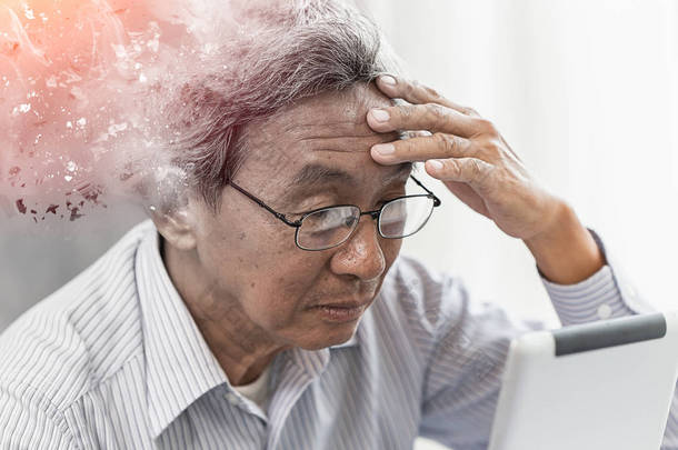 亚洲老年人因痴呆或老年痴呆症的概念而失去记忆