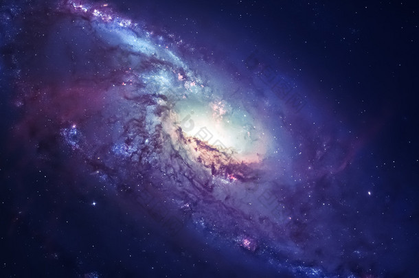 令人敬畏的螺旋星系离地球远许多光年。由美国国家航空航天局提供的元素