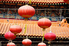 中国庙里的红灯笼