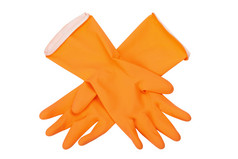 橙色的橡胶手套