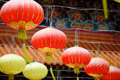 灯笼在中国寺庙