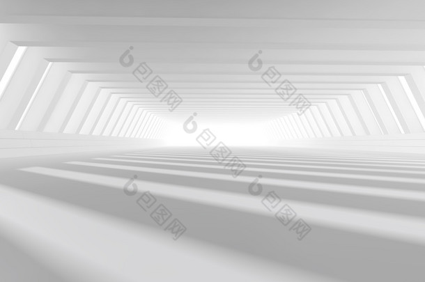 空白色开放空间 3d 渲染
