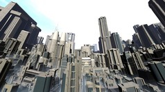 城市景观的 3d cg 渲染 