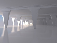 Abstract white empty interior background 3D rendering
