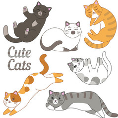 Cute-cats vector set