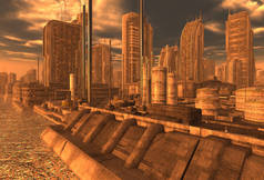 未来城市景观三维图