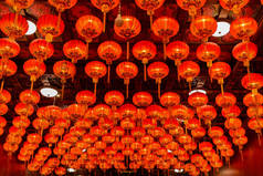 中国新年期间红灯笼的背景