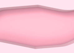 3d 渲染。抽象甜美的粉红色空复制空间框架墙的背景.