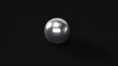 银色排球 3D 插图 3D 渲染