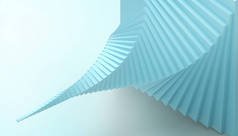 几何动态螺旋体最小螺旋体概念现代艺术最小在淡蓝色背景- 3D渲染