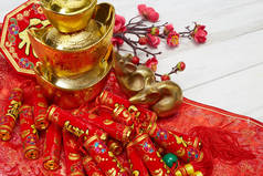 红色背景的中国新年装饰