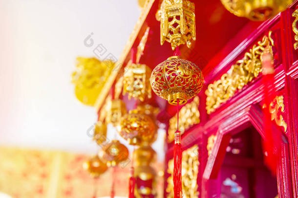 中国元宵节灯笼的特写镜头