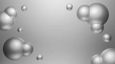 三维银球抽象背景梯度和反思的横幅和墙纸在网站上。浅银金属质感或闪亮金属球.3D分子模式或原子。空旷的灰色纹理.