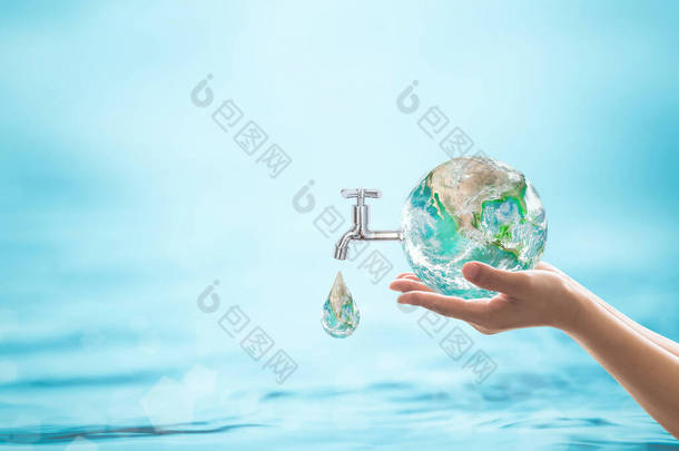 <strong>世界水日</strong>,节水运动与环境保护理念.美国航天局提供的这一图像的要素