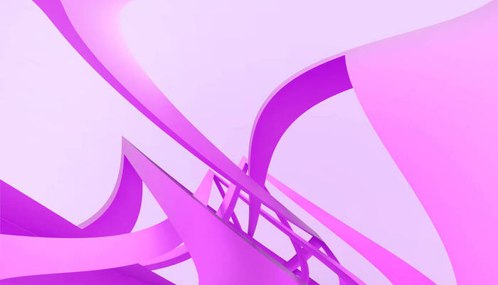 紫色背景下的几何正方形创意概念速度与技术