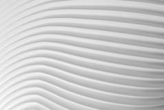 三维图形抽象的水平白色波纹波纹波纹表面类似于织物边缘接近或变形的屋顶板表面。几何弯曲背景.