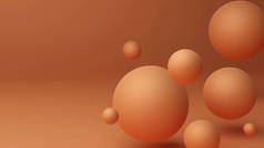 圆形,原子,抽象背景与3D几何形状.现代封面设计. 