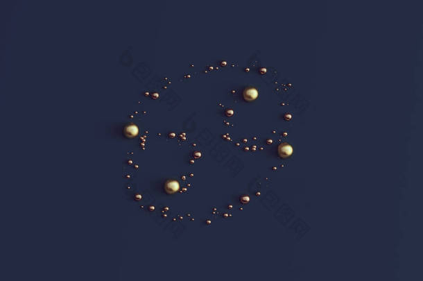 黄道带蟹星座的<strong>巨蟹座</strong>- -由金色和青铜色圆球构成的符号