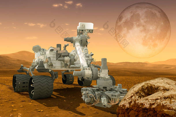 未来<strong>坚持不懈</strong>的火星漫游者，远征3D说明这幅图像的元素由NASA提供.