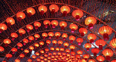 元宵节中国红灯笼