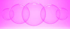 用于品牌插图3D渲染的漂亮明亮的粉色泡沫抽象背景复制空间.