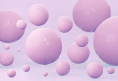 粉色背景的粉色球体。3d渲染.