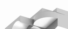 摘要建筑背景。几何形状的Origami纸的结构未来主义与技术和重叠的形状设计的灰色。网页,横幅,复制空间-3d渲染